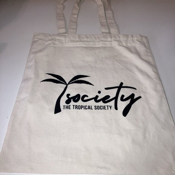 The Tropical Society Khaki Tote Bag. Preloved - Picture 3 of 4